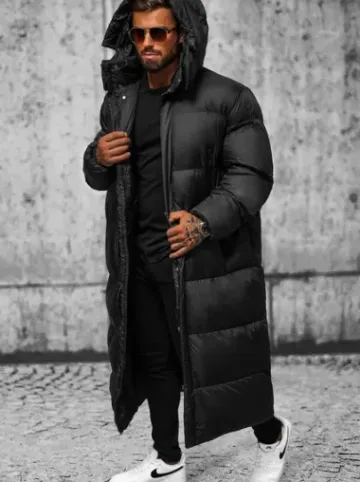 Kurtka zimowa męska długa czarna O/M3202^Ozonee Fashion