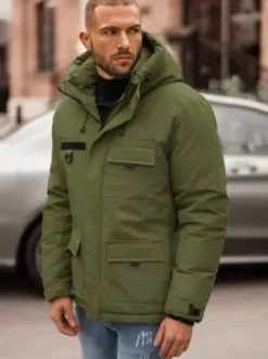 Kurtka zimowa męska khaki JS/31M5018Z^Ozonee Online