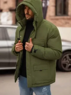 Kurtka zimowa męska khaki JS/31M5018Z^Ozonee Online