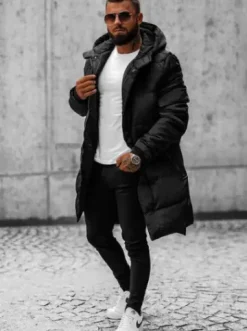 Kurtka zimowa męska pikowana czarna O/M799^Ozonee Best