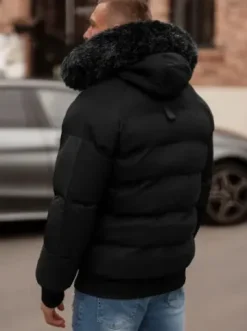Kurtka zimowa męska pikowana czarna O/M798Z^Ozonee Clearance