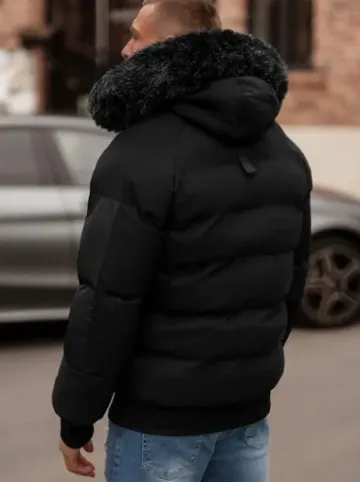 Kurtka zimowa męska pikowana czarna O/M798Z^Ozonee Clearance