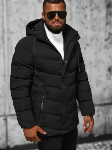 Kurtka zimowa męska pikowana czarna JS/5M3135/392^Ozonee Clearance