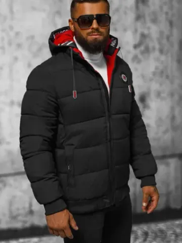 Kurtka zimowa męska pikowana czarna JS/84M3029/392^Ozonee Hot