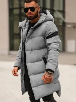 Kurtka zimowa męska pikowana szara O/M799Z^Ozonee Fashion