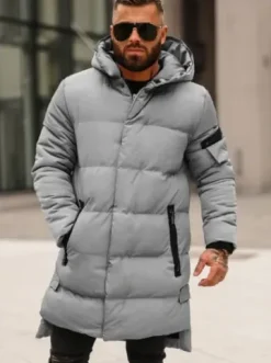 Kurtka zimowa męska pikowana szara O/M799Z^Ozonee Fashion