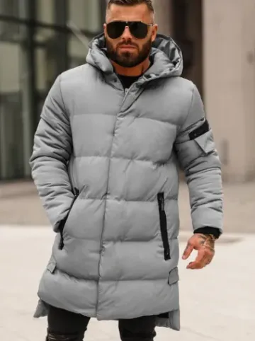 Kurtka zimowa męska pikowana szara O/M799Z^Ozonee Fashion