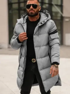 Kurtka zimowa męska pikowana szara O/M799Z^Ozonee Fashion