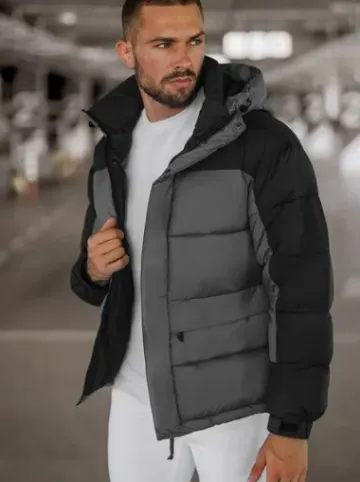 Kurtka zimowa męska pikowana szara JS/31M5008Z^Ozonee Discount