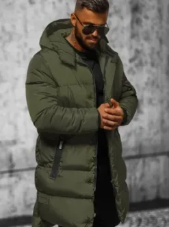 Kurtka zimowa męska pikowana zielona O/M799^Ozonee Outlet