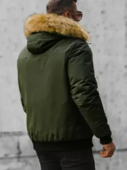 Kurtka zimowa męska z futerkiem khaki JS/M2019/136^Ozonee Clearance