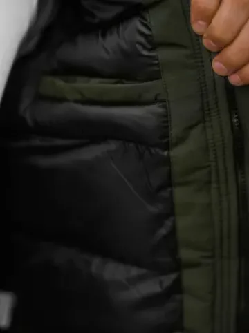 Kurtka zimowa męska z futerkiem khaki JS/M2019/136^Ozonee Clearance