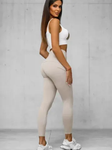 Legginsy damskie beżowe JS/XY24017L^Ozonee Sale