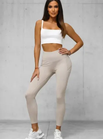 Legginsy damskie beżowe JS/XY24017L^Ozonee Sale