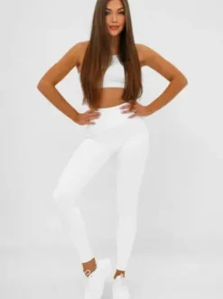 Legginsy damskie białe JS/17K585/1^Ozonee Outlet