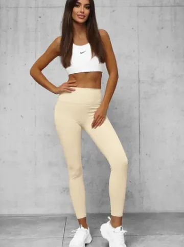 Legginsy damskie ecru O/K9-JZ^Ozonee Online
