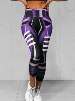 Legginsy damskie fioletowe O/D0010Z^Ozonee Fashion