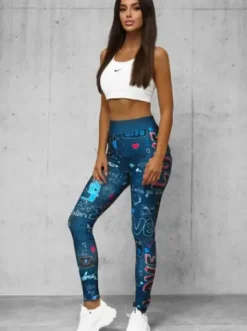 Legginsy damskie indygo O/20755Z^Ozonee Discount