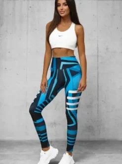 Legginsy damskie niebieskie O/D0010Z^Ozonee Outlet