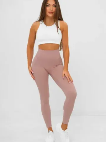 Legginsy damskie pudrowe JS/17K585/7^Ozonee Fashion