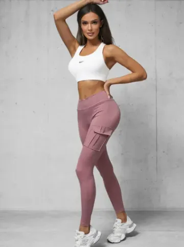 Legginsy damskie pudrowe O/A10319^Ozonee Online