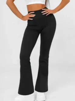 Legginsy damskie z szeroką nogawką czarne JS/13K1810/3^Ozonee Outlet