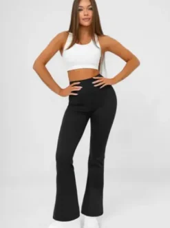 Legginsy damskie z szeroką nogawką czarne JS/13K1810/3^Ozonee Outlet