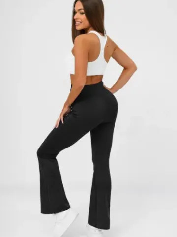 Legginsy damskie z szeroką nogawką czarne JS/13K1810/3^Ozonee Outlet