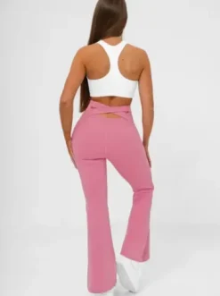 Legginsy damskie z szeroką nogawką różowe JS/17K587/111^Ozonee Hot