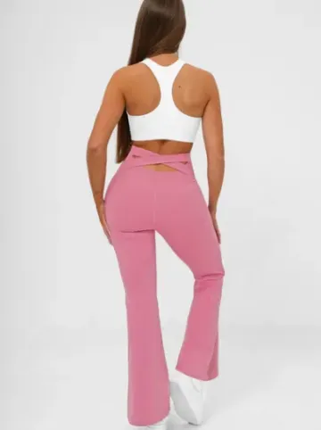 Legginsy damskie z szeroką nogawką różowe JS/17K587/111^Ozonee Hot