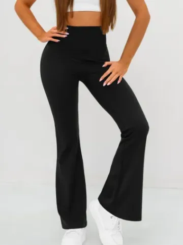 Legginsy damskie z szeroką nogawką czarne JS/17K587/3^Ozonee Clearance