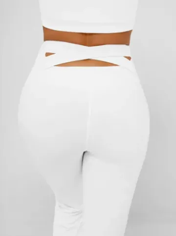 Legginsy damskie z szeroką nogawką białe JS/17K587/1^Ozonee Discount