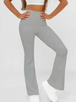 Legginsy damskie z szeroką nogawką szare JS/17K587/5^Ozonee Clearance