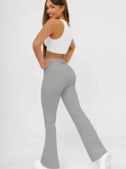 Legginsy damskie z szeroką nogawką szare JS/17K587/5^Ozonee Clearance