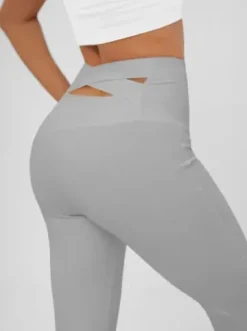 Legginsy damskie z szeroką nogawką szare JS/17K587/5^Ozonee Clearance