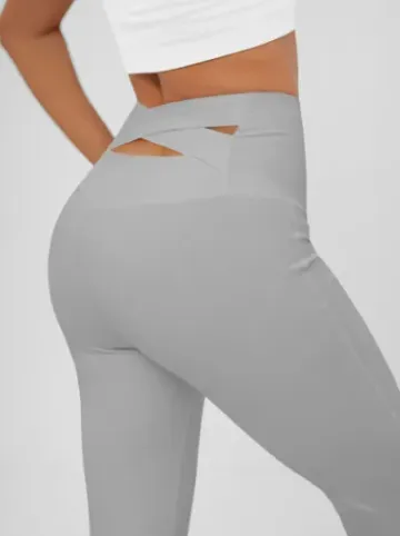 Legginsy damskie z szeroką nogawką szare JS/17K587/5^Ozonee Clearance