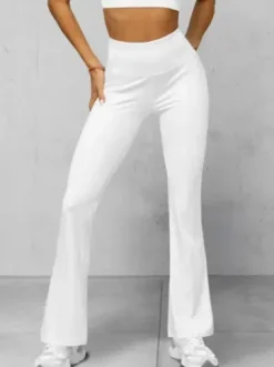 Legginsy damskie z szeroką nogawką białe JS/XY24016L^Ozonee Fashion