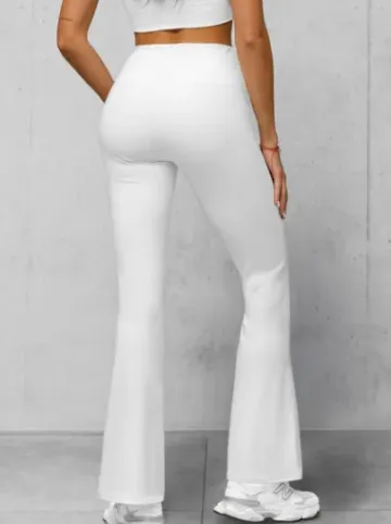 Legginsy damskie z szeroką nogawką białe JS/XY24016L^Ozonee Fashion