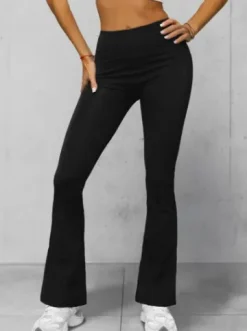 Legginsy damskie z szeroką nogawką czarne JS/17K570/3^Ozonee Outlet