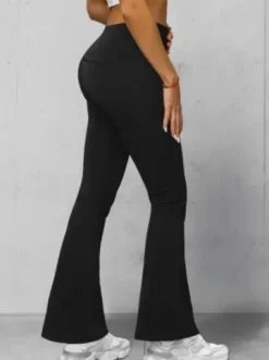 Legginsy damskie z szeroką nogawką czarne JS/17K570/3^Ozonee Outlet