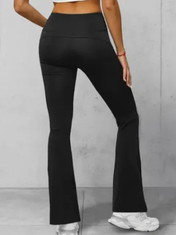 Legginsy damskie z szeroką nogawką czarne JS/17K570/3^Ozonee Outlet