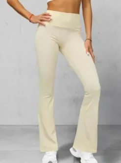 Legginsy damskie z szeroką nogawką ecru JS/17K570/1^Ozonee Sale