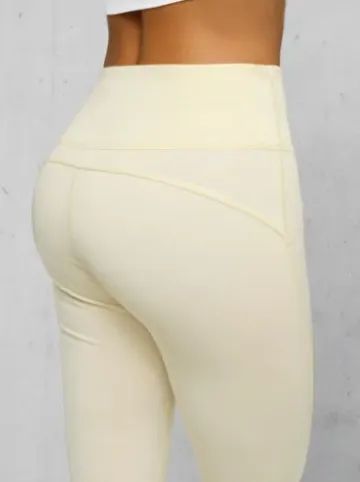Legginsy damskie z szeroką nogawką ecru JS/17K570/1^Ozonee Sale