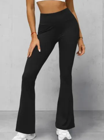 Legginsy damskie z szeroką nogawką czarne JS/17K588/3^Ozonee Best