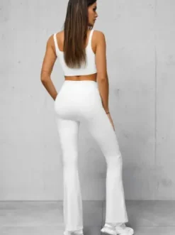 Legginsy damskie z szeroką nogawką białe JS/17K588/1^Ozonee Best