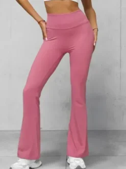 Legginsy damskie z szeroką nogawką ciemno-różowe JS/17K588/111^Ozonee Sale