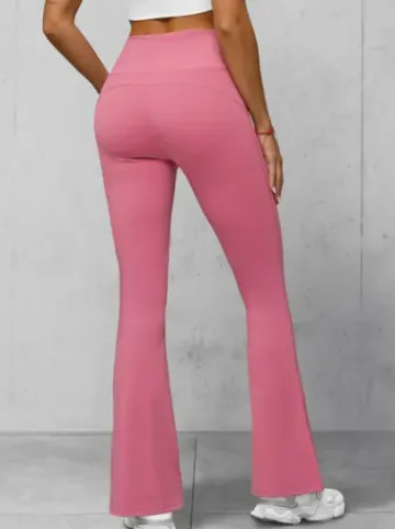 Legginsy damskie z szeroką nogawką ciemno-różowe JS/17K588/111^Ozonee Sale