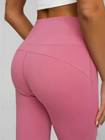 Legginsy damskie z szeroką nogawką ciemno-różowe JS/17K588/111^Ozonee Sale
