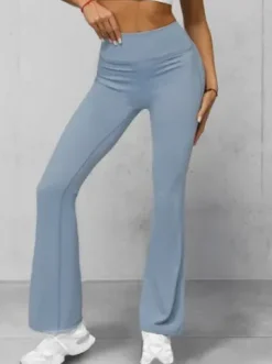 Legginsy damskie z szeroką nogawką jasno-niebieskie JS/17K588/9^Ozonee Discount