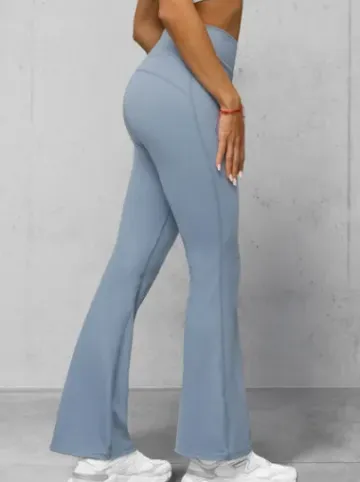 Legginsy damskie z szeroką nogawką jasno-niebieskie JS/17K588/9^Ozonee Discount